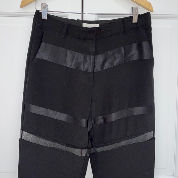 3.1 Phillip Lim Black Sheer Organza Trousers - Picture 8 of 16
